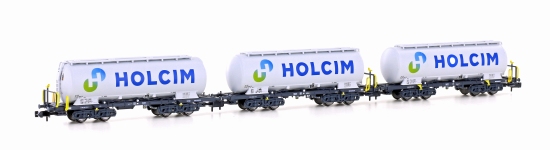 Hobbytrain H23492 - N - 3-tlg. Set Zementsilowagen Holcim - neues Logo, SBB, Ep. VI
